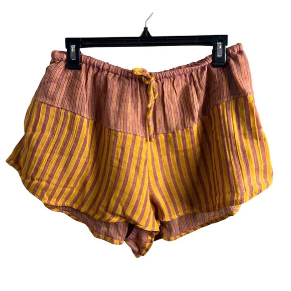 Free People Annabelle Striped Multicolor Gauzy Yarn Dye Set Shorts & Top Small - Picture 8 of 12